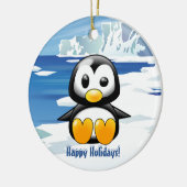 Cute Penguin on Ice Keramisch Ornament (Links)