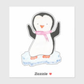 Cute Penguin on Ice Sticker (Vel)