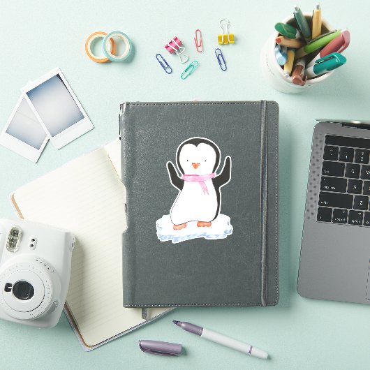 Cute Penguin on Ice Sticker (iPad Cover)