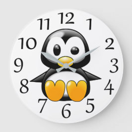 Cute Penguin on White Wall Clock Grote Klok