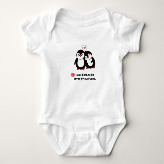 Cute Penguin Pair - I Was Born To Be Loved By Ever Romper (Voorkant)