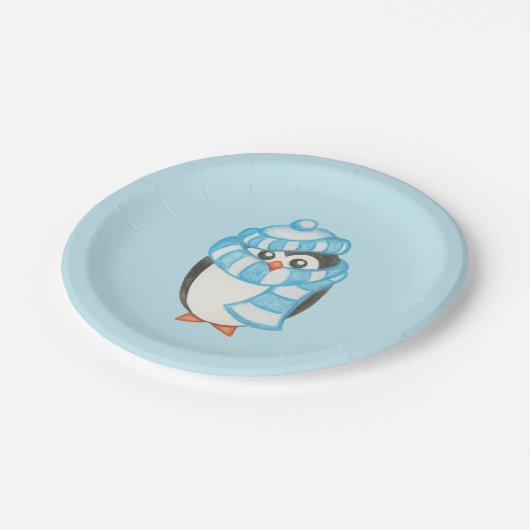 Cute Penguin Paper Borden Papieren Bordje (Gekanteld)