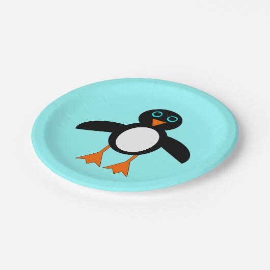 Cute Penguin Paper Party Borden Papieren Bordje (Gekanteld)