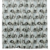 Cute Penguin Pattern Black and White Douchegordijn (Voorkant)