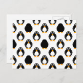 Cute Penguin Pattern Briefkaart (Voorkant / Achterkant)