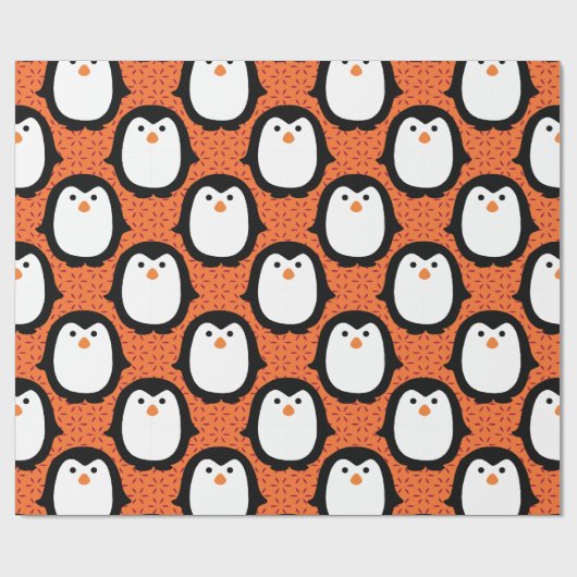Cute Penguin Pattern Cadeaupapier (Vlak)