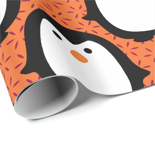 Cute Penguin Pattern Cadeaupapier (Rol Hoek)
