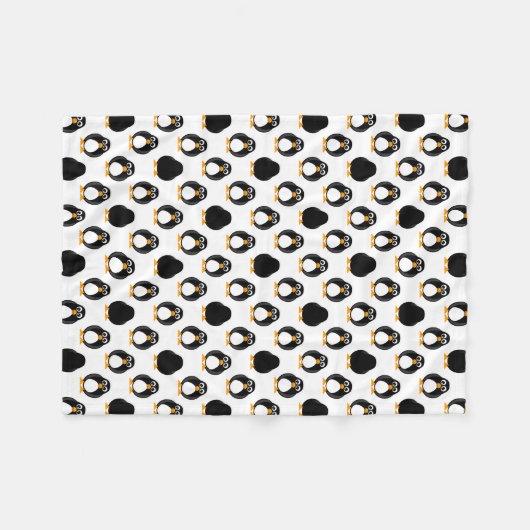 Cute Penguin Pattern Fleece Deken (Voorkant (Horizontaal))