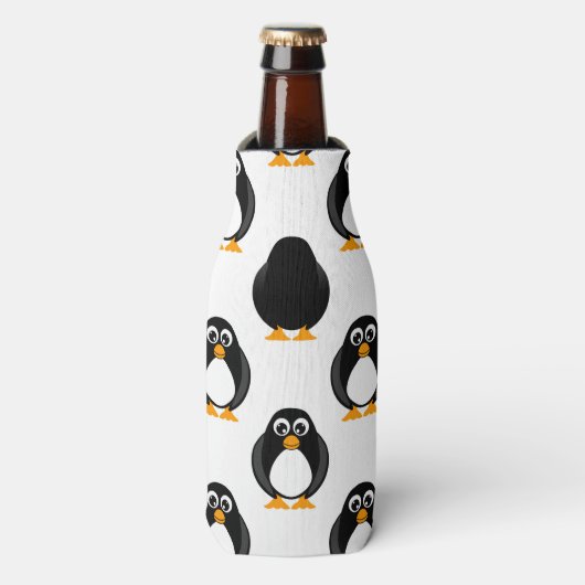 Cute Penguin Pattern Flesjeskoeler (Fles Voorkant)