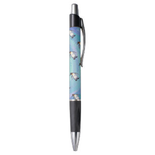 Cute Penguin Pattern on Blue Pen