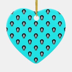 Cute Penguin Pattern over Minty Blauwgroen Blue Keramisch Ornament