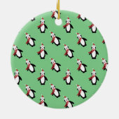 Cute Penguin Pattern Photo Lijst Keramisch Ornament (Achterkant)
