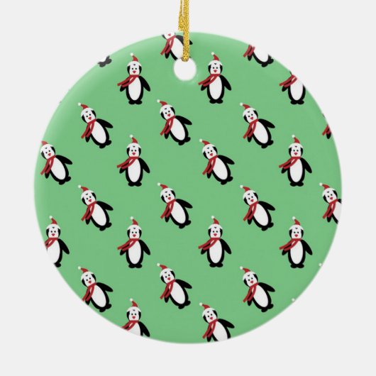 Cute Penguin Pattern Photo Lijst Keramisch Ornament (Achterkant)