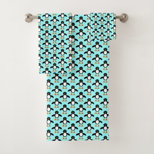 Cute Penguin Patterned Towels Bad Handdoek (Insitu)