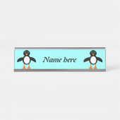 Cute Penguin Personalized Bureau Naambordje (Voorkant)
