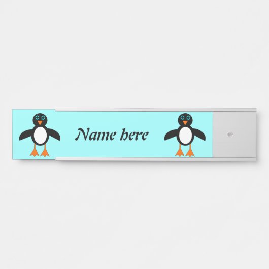 Cute Penguin Personalized Deurbordje (Voorkant)