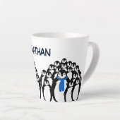 Cute Penguin Personalized Latte Mok (Rechterhoek)