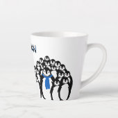 Cute Penguin Personalized Latte Mok (Rechts)