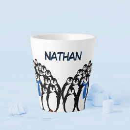 Cute Penguin Personalized Latte Mok