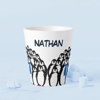 Cute Penguin Personalized Latte Mok