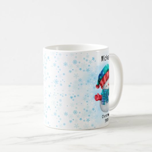 Cute penguin Personalized Name Christmas Koffiemok (Voorkant rechts)