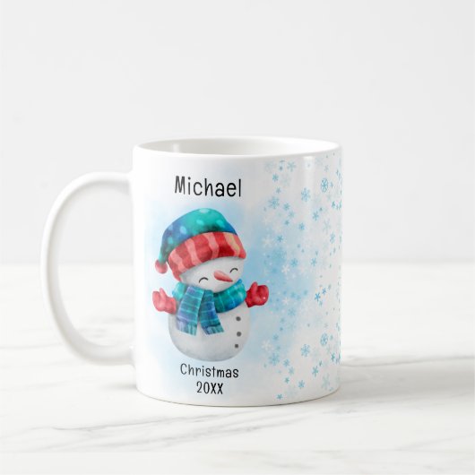 Cute penguin Personalized Name Christmas Koffiemok (Links)