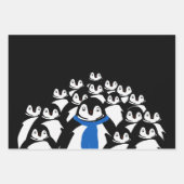 Cute Penguin Persoonlijke Kerstmis Inpakpapier Vel (Voorkant 3)