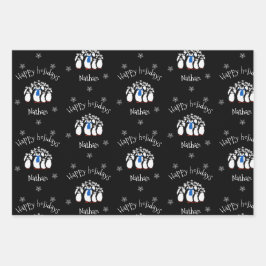 Cute Penguin Persoonlijke Kerstmis Inpakpapier Vel