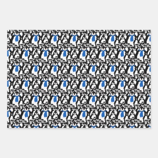 Cute Penguin Persoonlijke Kerstmis Inpakpapier Vel (Voorkant 2)