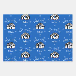 Cute Penguin Persoonlijke Kerstmis Inpakpapier Vel
