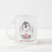 Cute Penguin Persoonlijke Kerstmis Matglas Koffiemok (Links)