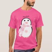 Cute Penguin Persoonlijke Kerstmis T-shirt (Voorkant)