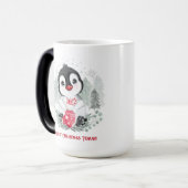Cute Penguin Persoonlijke kerstMok Magische Mok (Voorkant links)