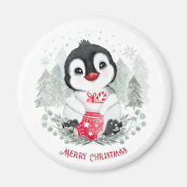 Cute Penguin Persoonlijke kerstnetten Magneet