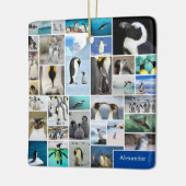 Cute Penguin Photo Collage Pattern Kerstmis Keramisch Ornament (Links)