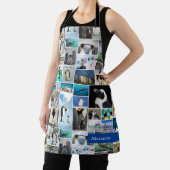 Cute Penguin Photo Collage Pattern met voornaam Schort (Insitu)