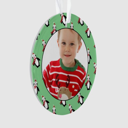 Cute Penguin Photo Lijst Ornament (voorkant)
