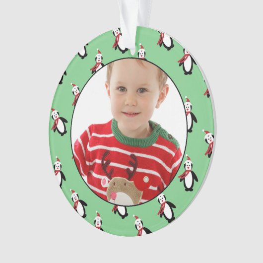 Cute Penguin Photo Lijst Ornament (voorkant)