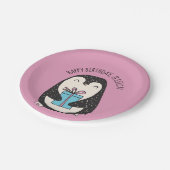 Cute Penguin Pink Aangepaste verjaardag Papieren Bordje (Gekanteld)