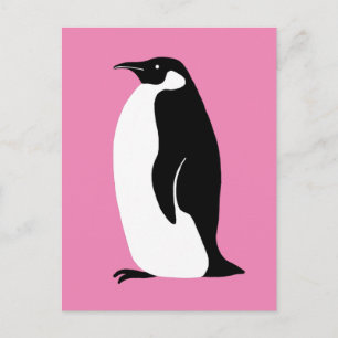 Cute Penguin Pink Black White Briefkaart