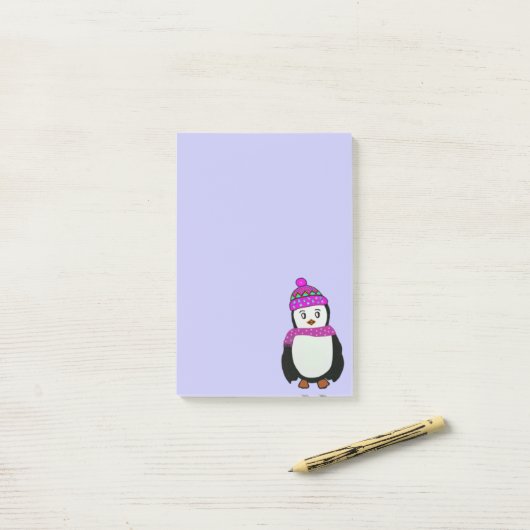 Cute Penguin Post-it® notes (Op bureau)