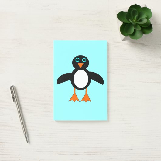 Cute Penguin Post merkt Pad op Post-it® Notes (Kantoor)