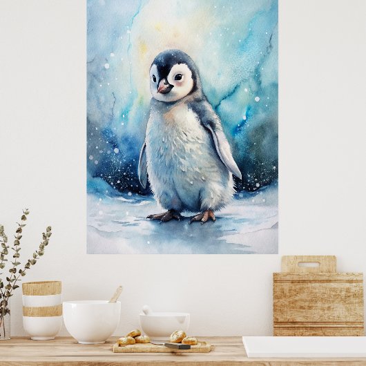 Cute Penguin Poster (Keuken)