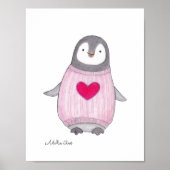 Cute Penguin Poster Penguin Painting Nursery Art (Voorkant)
