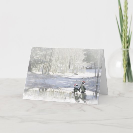 Cute Penguin Prettige feestdagen! Feestdagen Kaart (Voorkant)