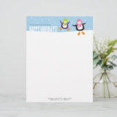 Cute Penguin Prettige feestdagen Novelty Letterhea Persoonlijk Briefhoofd (Staand voorkant)