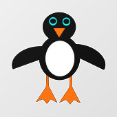 Cute Penguin Raamsticker (Vel)