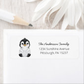 Cute Penguin Return-adreslabel Etiket (Insitu)