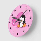 Cute Penguin Ronde Klok (Hoek)