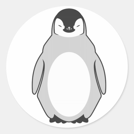 Cute Penguin Ronde Sticker (Voorkant)